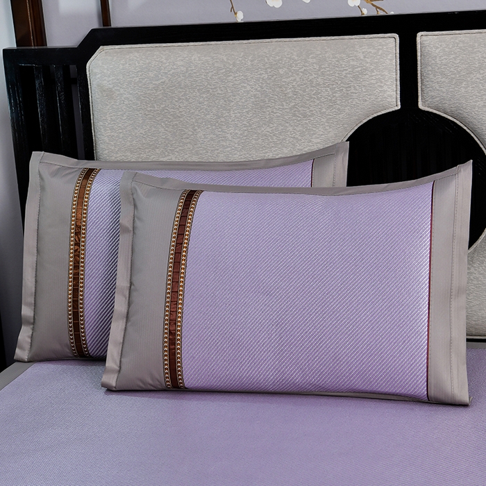 91家纺网 家纺一手货源 找家纺 小牛席业 2026新款艾草清香冰藤-双面席系列 艾草冰藤席-浅紫