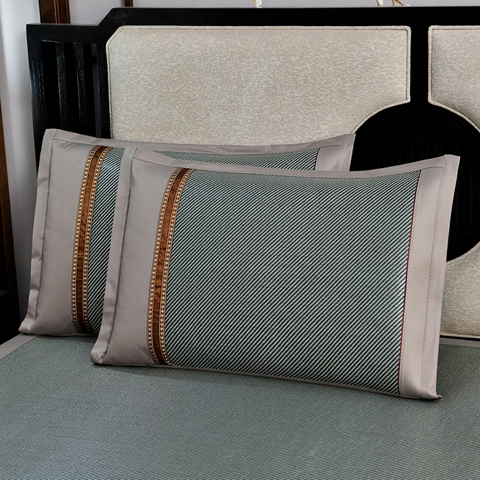 91家纺网 家纺一手货源 找家纺 小牛席业 2026新款艾草清香冰藤-双面席系列 艾草冰藤席-墨绿