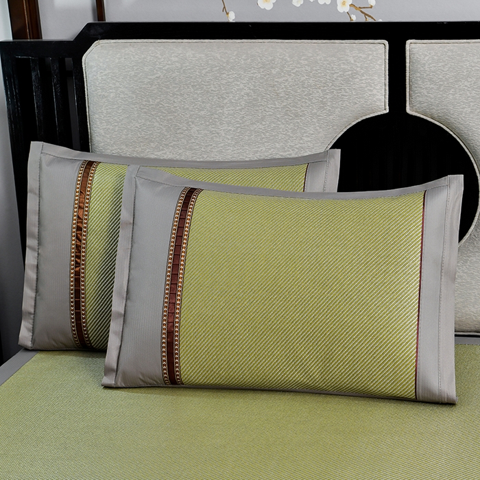 91家纺网 家纺一手货源 找家纺 小牛席业 2026新款艾草清香冰藤-双面席系列 艾草冰藤席-青柠