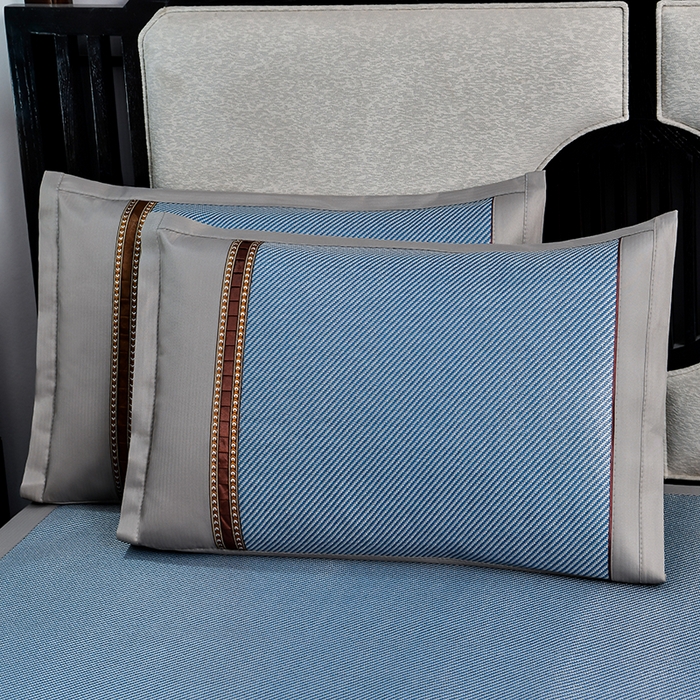 91家纺网 家纺一手货源 找家纺 小牛席业 2026新款艾草清香冰藤-双面席系列 艾草冰藤席-海蓝