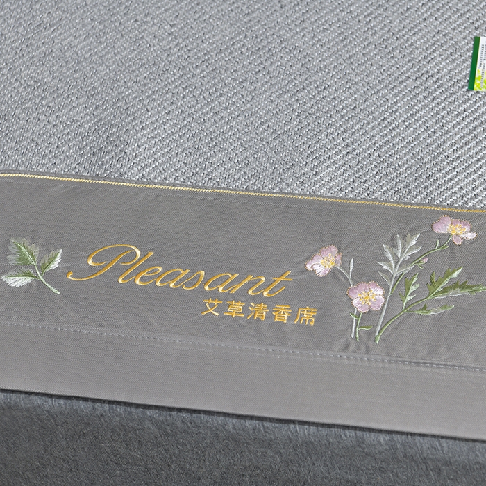 91家纺网 家纺一手货源 找家纺 小牛席业 2026新款艾草清香冰藤-双面席系列 艾草冰藤席-银灰
