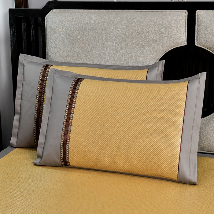 91家纺网 家纺一手货源 找家纺 小牛席业 2026新款艾草清香冰藤-双面席系列 艾草冰藤席-浅咖