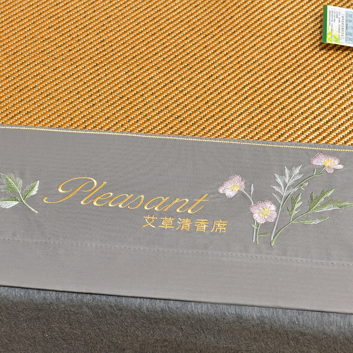 91家纺网 家纺一手货源 找家纺 小牛席业 2026新款艾草清香冰藤-双面席系列 艾草冰藤席-深咖