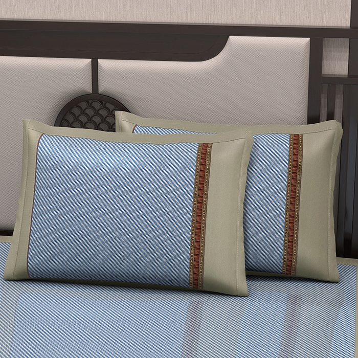 91家纺网 家纺一手货源 找家纺 小牛席业 2026新款艾草清香冰藤-双面席系列（新风格） 艾草清香冰藤席-海蓝