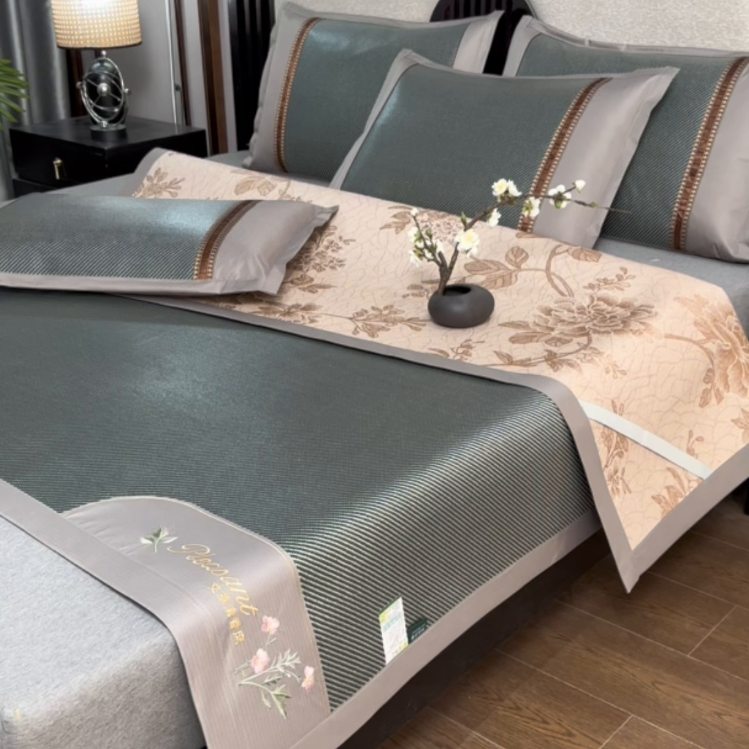 91家纺网 家纺一手货源 找家纺 （总）小牛席业 2026新款艾草清香冰藤-双面席系列（新风格）