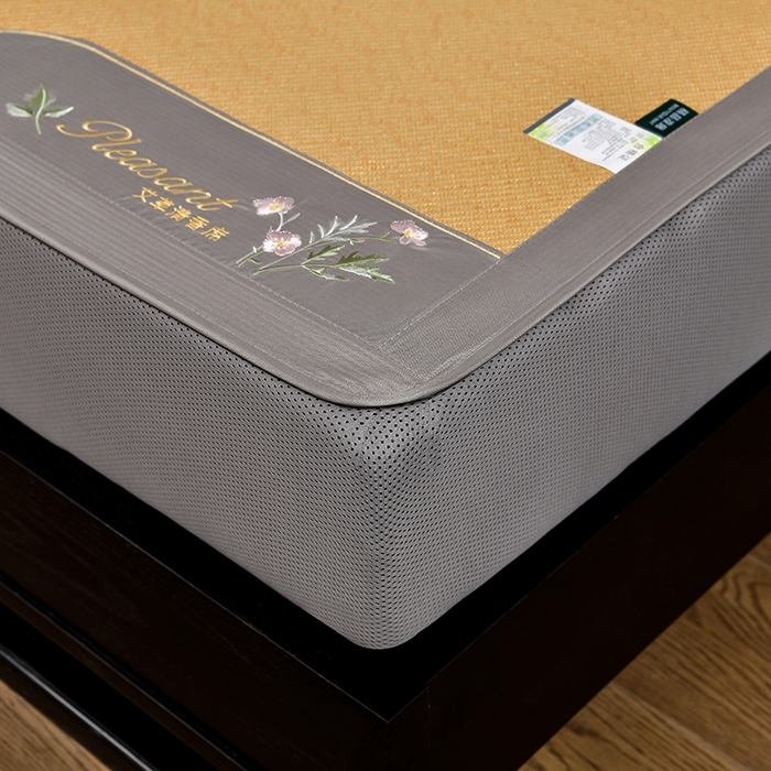 91家纺网 家纺一手货源 找家纺 小牛席业 2026新款艾草清香冰藤-双面席系列（床笠款） 艾草清香冰藤席系列（床笠款）-浅咖