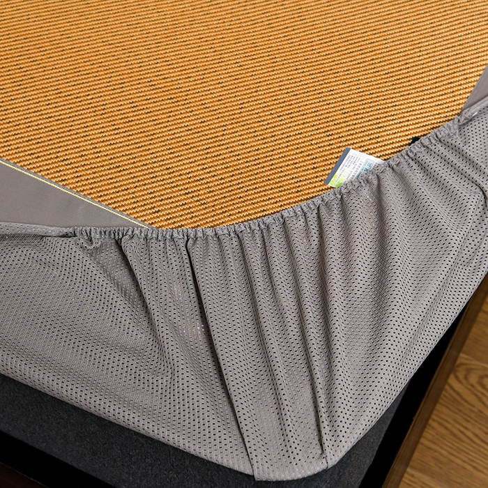 91家纺网 家纺一手货源 找家纺 小牛席业 2026新款艾草清香冰藤-双面席系列（床笠款） 艾草清香冰藤席系列（床笠款）-深咖