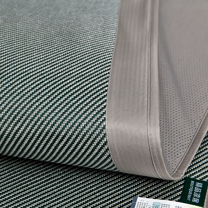 91家纺网 家纺一手货源 找家纺 小牛席业 2026新款艾草清香冰藤-双面席系列（床笠款） 艾草清香冰藤席系列（床笠款）-墨绿