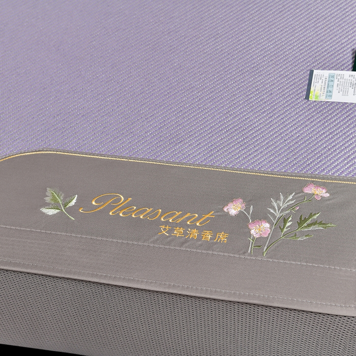 91家纺网 家纺一手货源 找家纺 小牛席业 2026新款艾草清香冰藤-双面席系列（床笠款） 艾草清香冰藤席系列（床笠款）-紫色