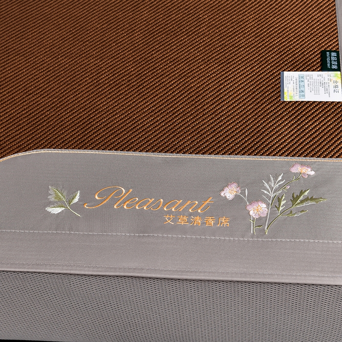 91家纺网 家纺一手货源 找家纺 小牛席业 2026新款艾草清香冰藤-双面席系列（床笠款） 艾草清香冰藤席系列（床笠款）-黑咖
