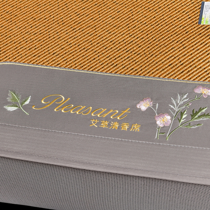 91家纺网 家纺一手货源 找家纺 小牛席业 2026新款艾草清香冰藤-双面席系列（床笠款） 艾草清香冰藤席系列（床笠款）-深咖