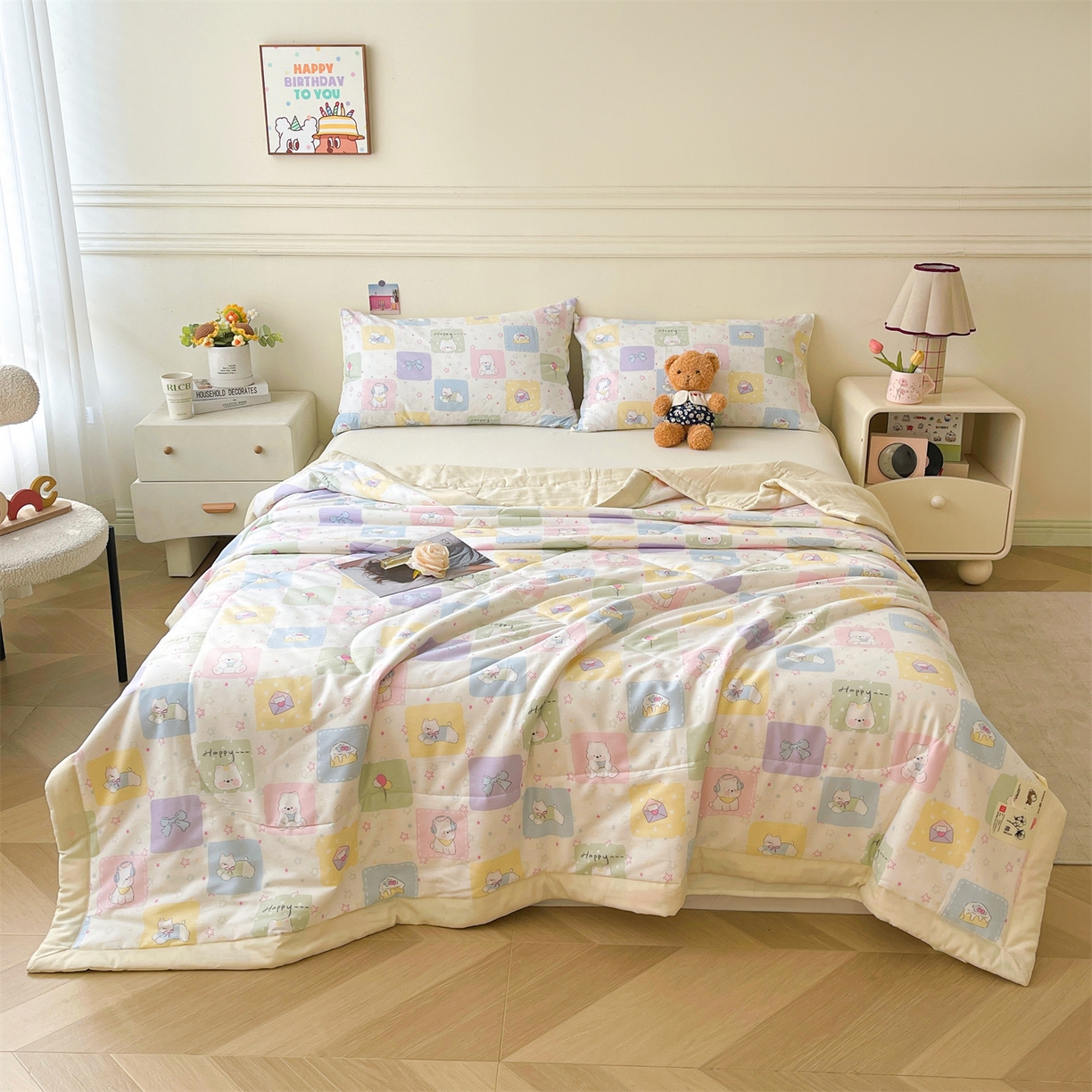 91家纺网 家纺一手货源 找家纺 （总）仁凯家纺 2026新款A类里外全棉新疆棉花夏被四件套被子被芯