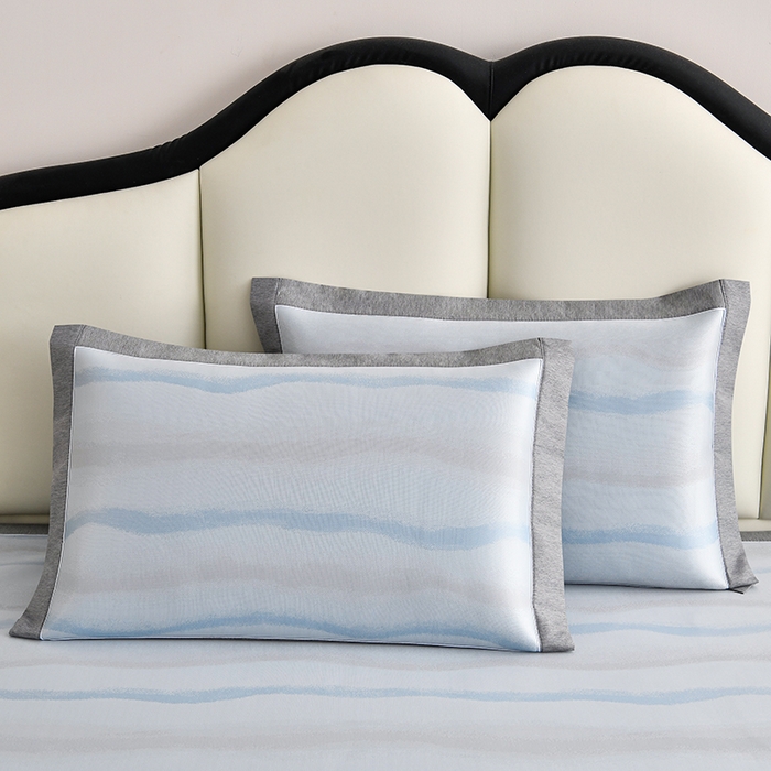 91家纺网 家纺一手货源 找家纺 小牛席业 2026新款高端全PE锦绣冰丝夏凉枕套单枕套枕套单件 蓝色