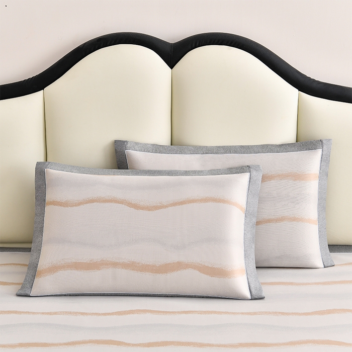 小牛席业 2026新款高端全PE锦绣冰丝夏凉枕套单枕套枕套单件 香槟