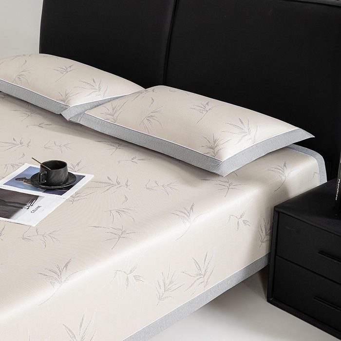 91家纺网 家纺一手货源 找家纺 小牛席业 2026新款高端全PE柳烟冰丝夏凉枕套单枕套枕套单件 香槟