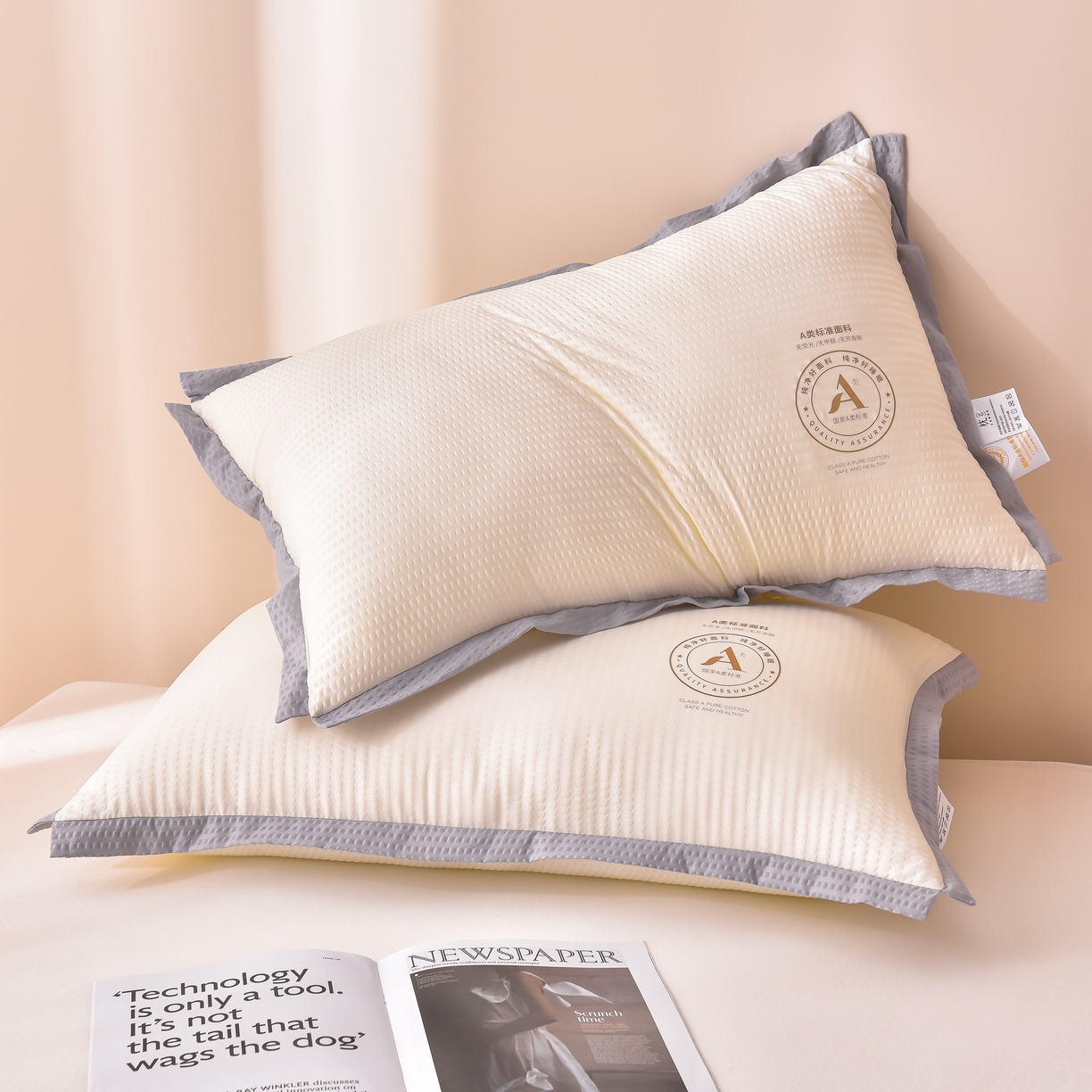 91家纺网 家纺一手货源 找家纺 （总）小桃姐家纺 2025新款柔软透气云朵泡泡纱枕头枕芯