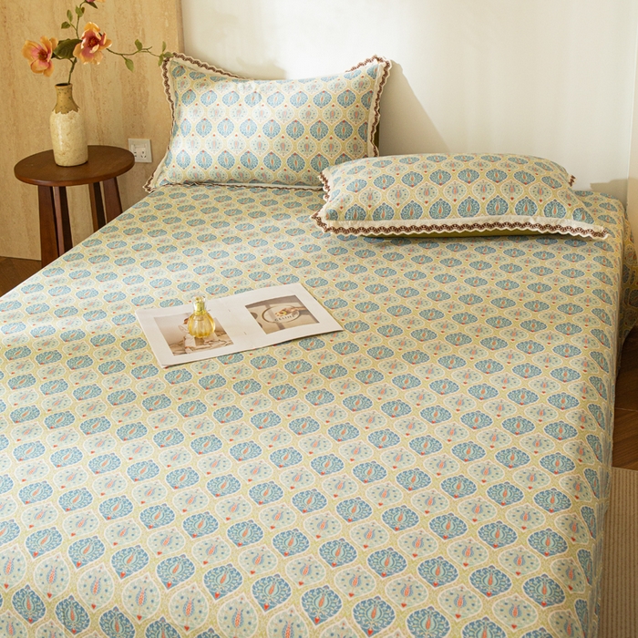 91家纺网 家纺一手货源 找家纺 （总）优米家纺 2026新款棉麻印花床单单件床单单品