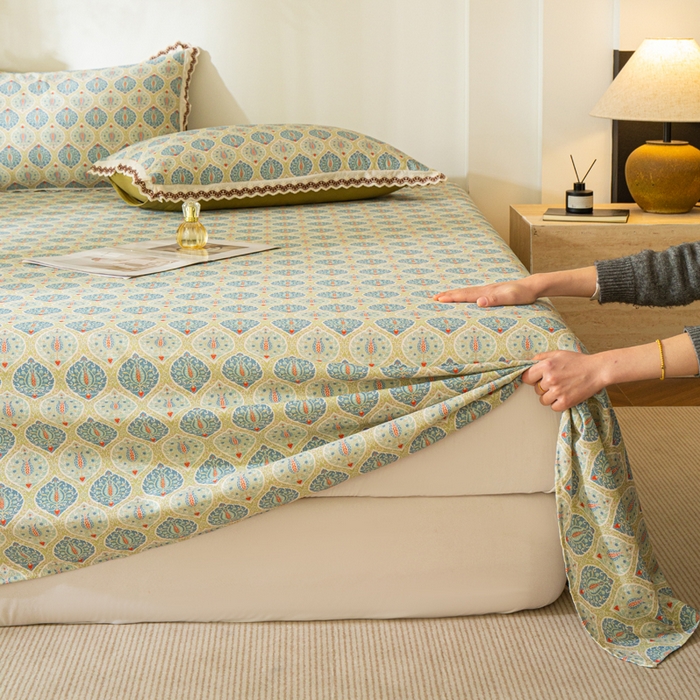 91家纺网 家纺一手货源 找家纺 （总）优米家纺 2026新款棉麻印花床单单件床单单品