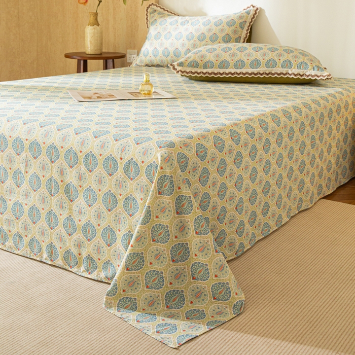 91家纺网 家纺一手货源 找家纺 （总）优米家纺 2026新款棉麻印花床单单件床单单品