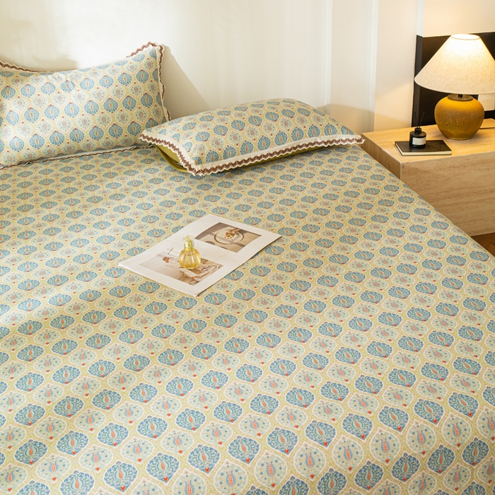 91家纺网 家纺一手货源 找家纺 （总）优米家纺 2026新款棉麻印花床单单件床单单品