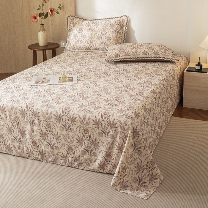 91家纺网 家纺一手货源 找家纺 （总）优米家纺 2026新款棉麻印花床单单件床单单品