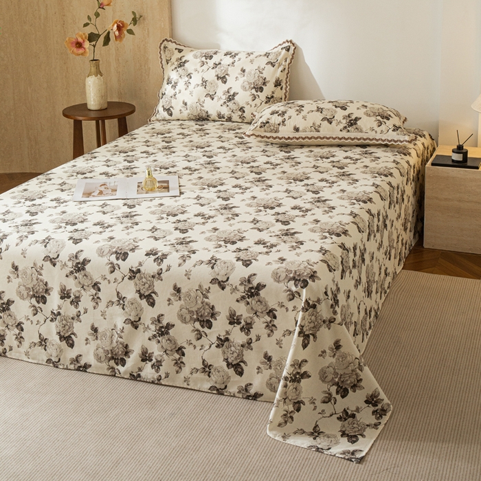 91家纺网 家纺一手货源 找家纺 （总）优米家纺 2026新款棉麻印花床单单件床单单品