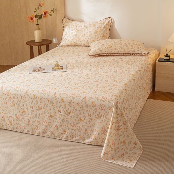 91家纺网 家纺一手货源 找家纺 （总）优米家纺 2026新款棉麻印花床单单件床单单品