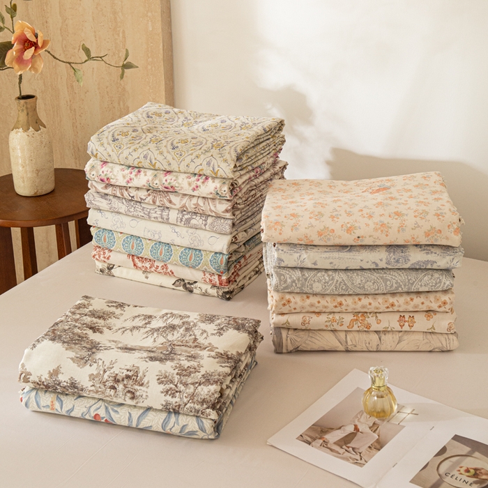 91家纺网 家纺一手货源 找家纺 （总）优米家纺 2026新款棉麻印花床单单件床单单品