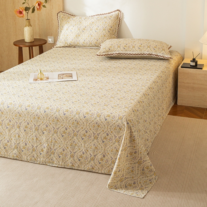 91家纺网 家纺一手货源 找家纺 （总）优米家纺 2026新款棉麻印花床单单件床单单品