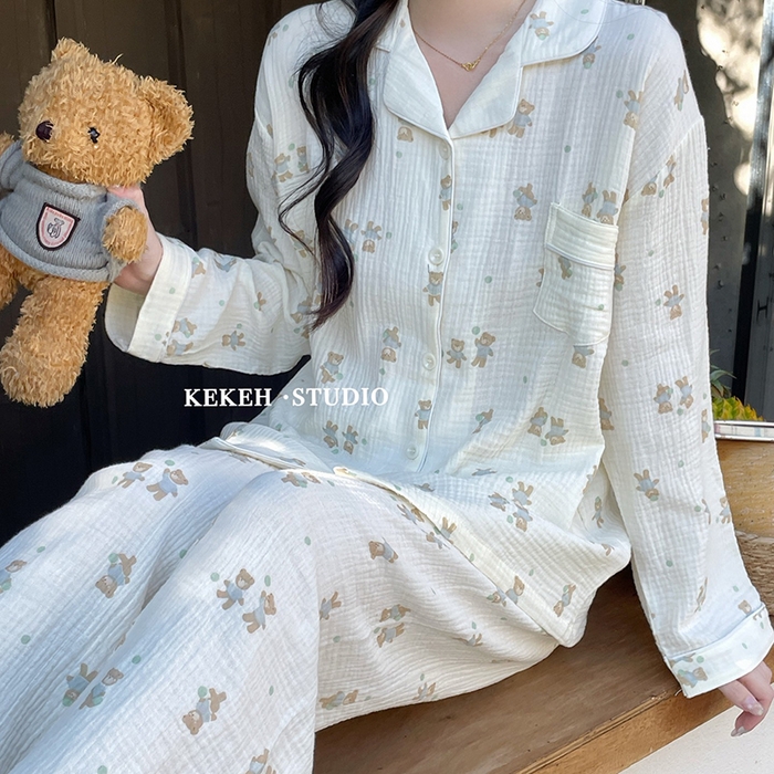 91家纺网 家纺一手货源 找家纺 （总）妍景家居生活馆 2026新款翻领绉绉纱套装