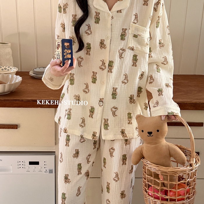 91家纺网 家纺一手货源 找家纺 （总）妍景家居生活馆 2026新款翻领绉绉纱套装