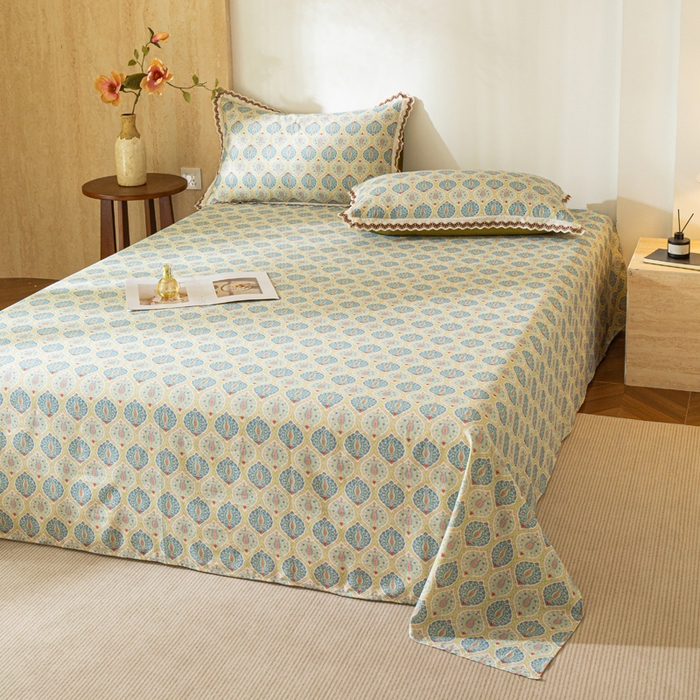 91家纺网 家纺一手货源 找家纺 （总）优米家纺 2026新款棉麻印花床单单件床单单品