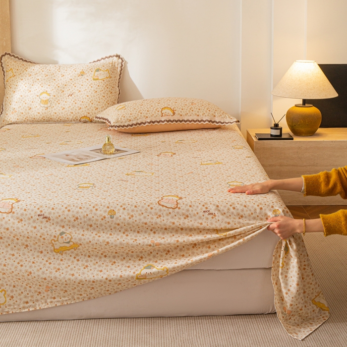 91家纺网 家纺一手货源 找家纺 优米家纺 2026新款棉麻印花床单单件床单单品 狗狗乐园