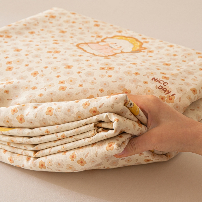 91家纺网 家纺一手货源 找家纺 优米家纺 2026新款棉麻印花床单单件床单单品 狗狗乐园