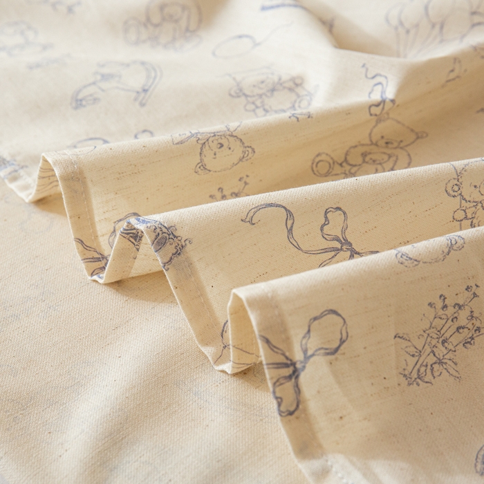 91家纺网 家纺一手货源 找家纺 优米家纺 2026新款棉麻印花床单单件床单单品 木马乐园