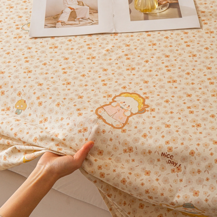 91家纺网 家纺一手货源 找家纺 优米家纺 2026新款棉麻印花床单单件床单单品 狗狗乐园