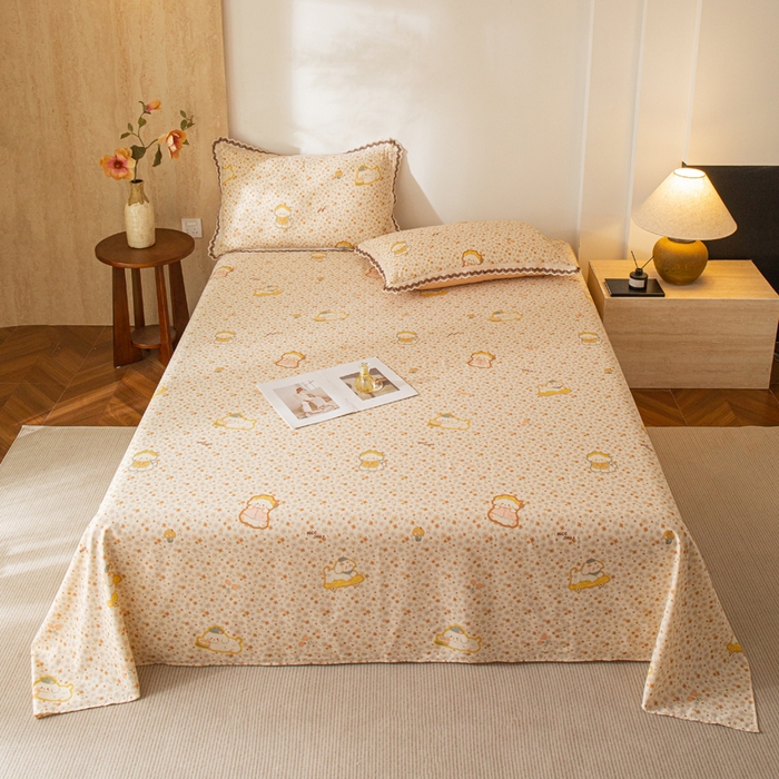 91家纺网 家纺一手货源 找家纺 优米家纺 2026新款棉麻印花床单单件床单单品 狗狗乐园