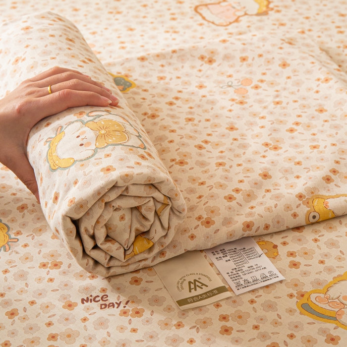 91家纺网 家纺一手货源 找家纺 优米家纺 2026新款棉麻印花床单单件床单单品 狗狗乐园