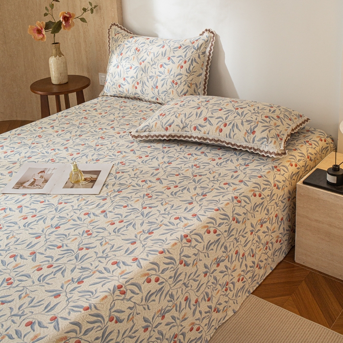 91家纺网 家纺一手货源 找家纺 优米家纺 2026新款棉麻印花床单单件床单单品 热带汐语