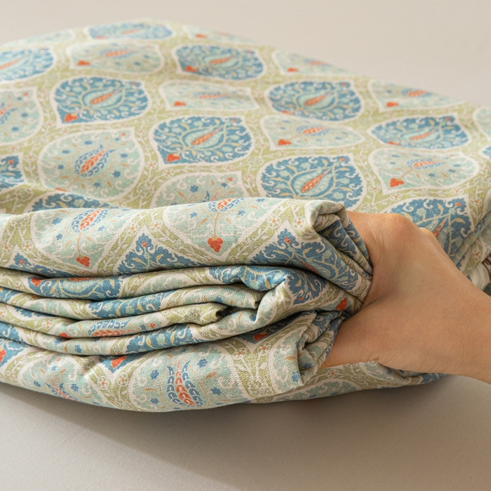 91家纺网 家纺一手货源 找家纺 优米家纺 2026新款棉麻印花床单单件床单单品 云思木想