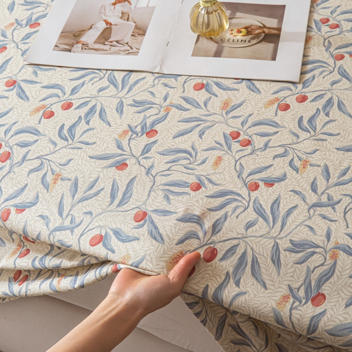 91家纺网 家纺一手货源 找家纺 优米家纺 2026新款棉麻印花床单单件床单单品 热带汐语