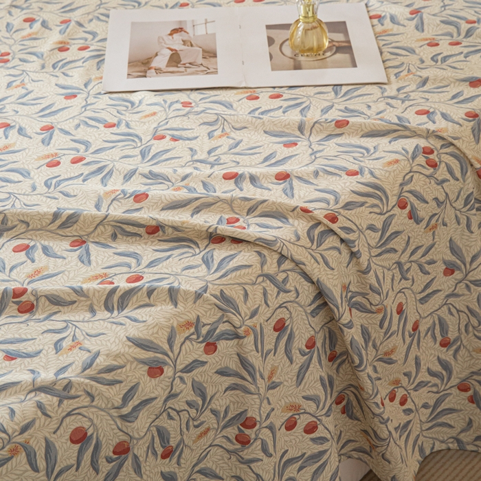 91家纺网 家纺一手货源 找家纺 优米家纺 2026新款棉麻印花床单单件床单单品 热带汐语