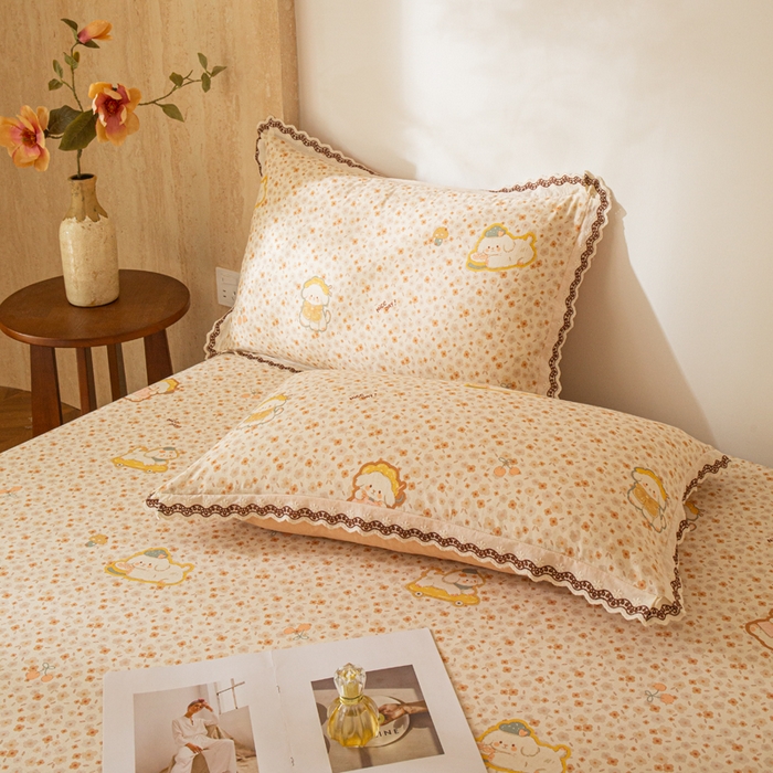 91家纺网 家纺一手货源 找家纺 优米家纺 2026新款棉麻印花床单单件床单单品 狗狗乐园