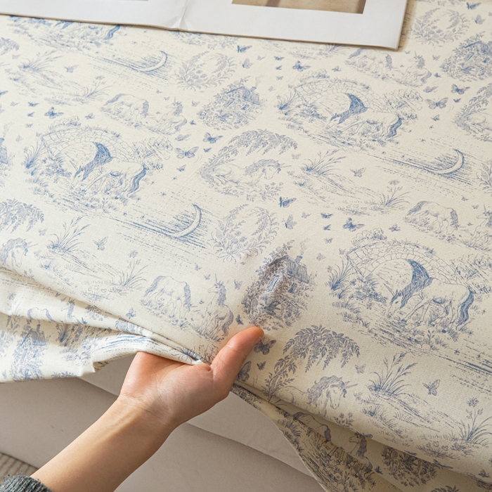 91家纺网 家纺一手货源 找家纺 优米家纺 2026新款棉麻印花床单单件床单单品 以梦为马