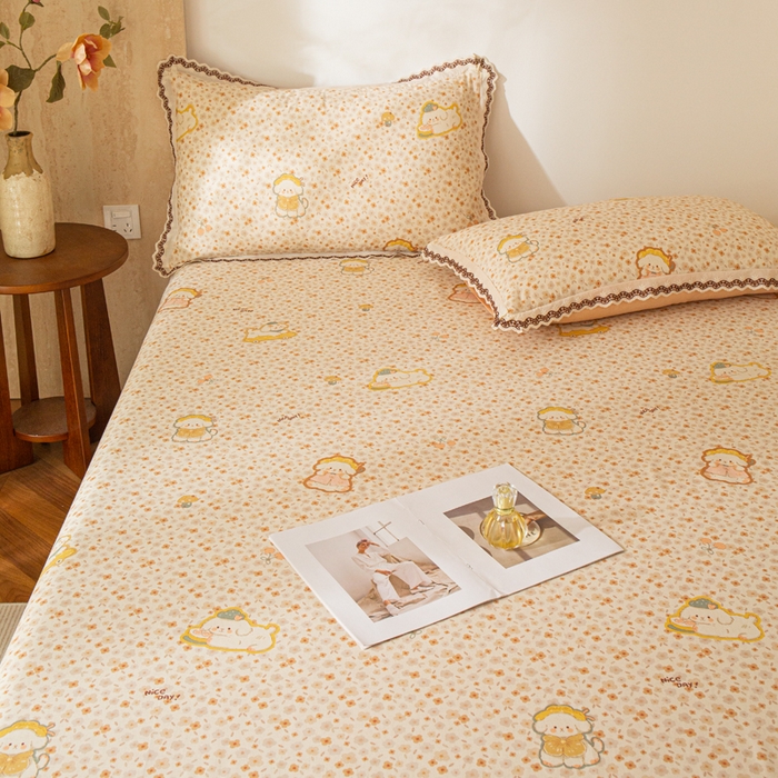 91家纺网 家纺一手货源 找家纺 优米家纺 2026新款棉麻印花床单单件床单单品 狗狗乐园