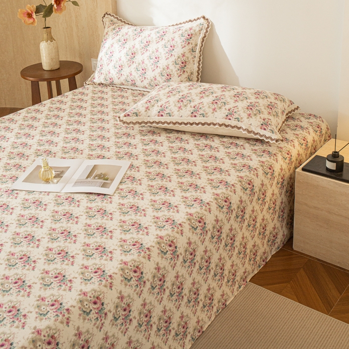 91家纺网 家纺一手货源 找家纺 优米家纺 2026新款棉麻印花床单单件床单单品 花熙