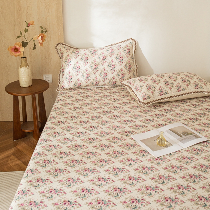 91家纺网 家纺一手货源 找家纺 优米家纺 2026新款棉麻印花床单单件床单单品 花熙