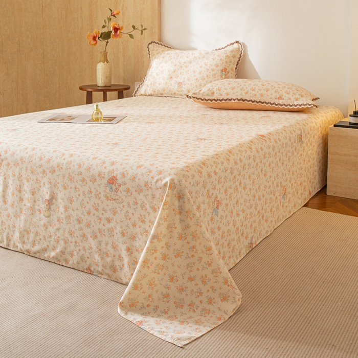 91家纺网 家纺一手货源 找家纺 优米家纺 2026新款棉麻印花床单单件床单单品 精灵仙子