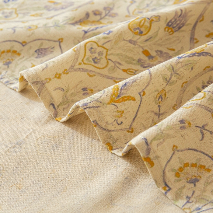 91家纺网 家纺一手货源 找家纺 优米家纺 2026新款棉麻印花床单单件床单单品 蔓叶森语