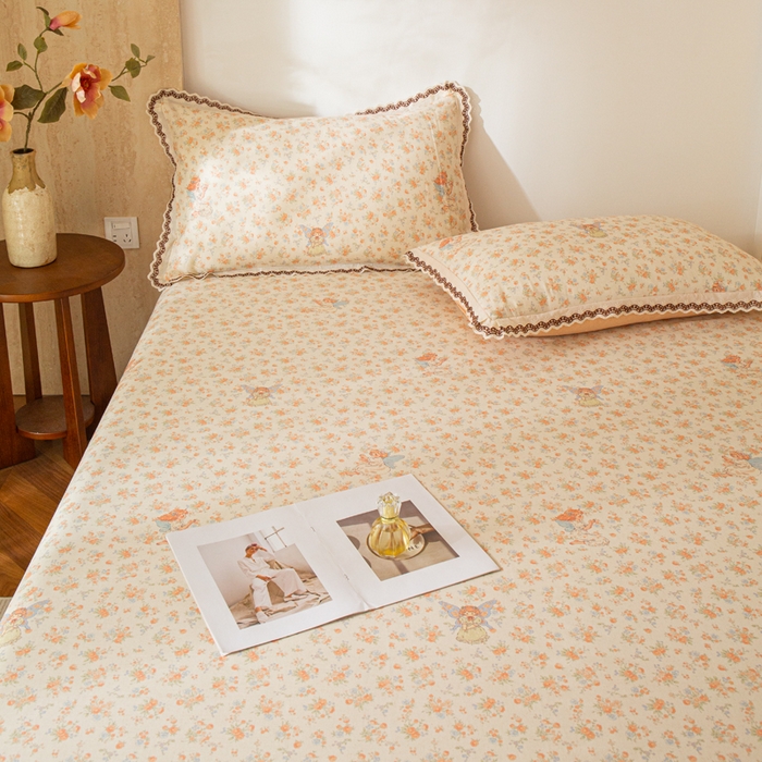 91家纺网 家纺一手货源 找家纺 优米家纺 2026新款棉麻印花床单单件床单单品 精灵仙子